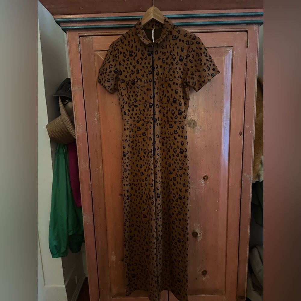 Free People leopard jumpsuit.